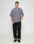 ZES Cut And Sew Textured Nicky Kaos Lengan Pendek Pria NICKY