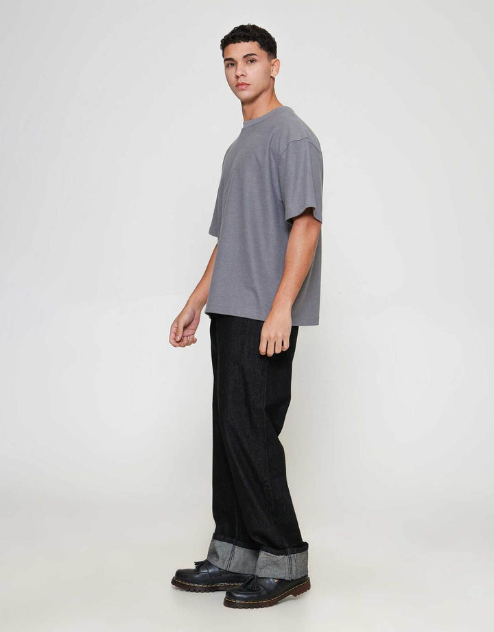 ZES Cut And Sew Textured Nicky Kaos Lengan Pendek Pria NICKY