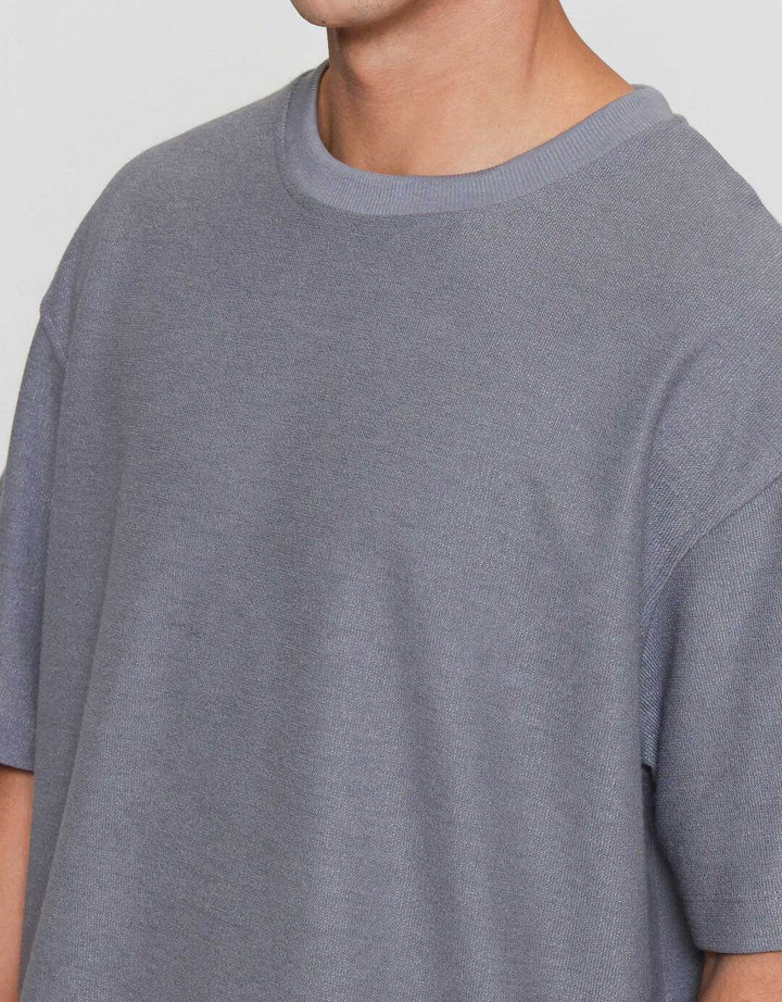 ZES Cut And Sew Textured Nicky Kaos Lengan Pendek Pria NICKY
