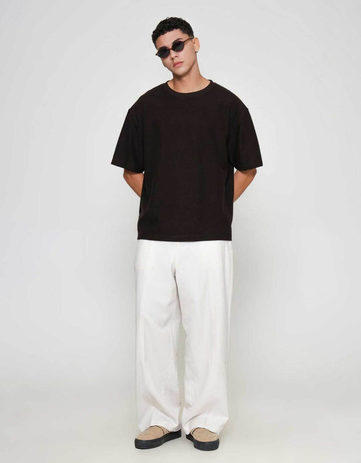 ZES Cut And Sew Textured Nicky Kaos Lengan Pendek Pria NICKY