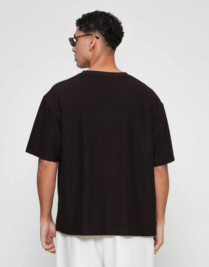 ZES Cut And Sew Textured Nicky Kaos Lengan Pendek Pria NICKY