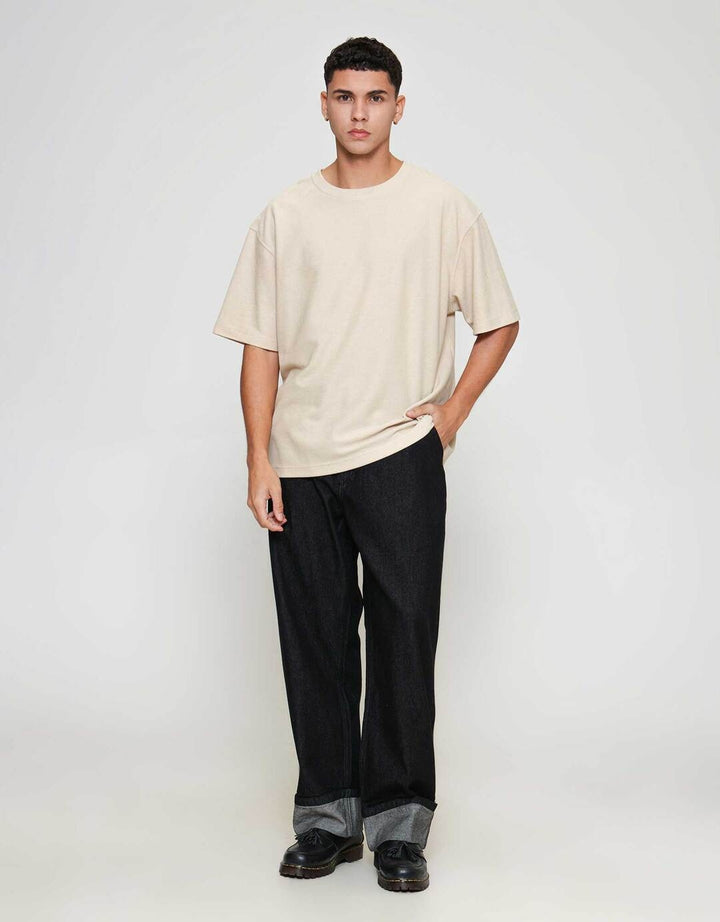ZES Cut And Sew Textured Nicky Kaos Lengan Pendek Pria NICKY