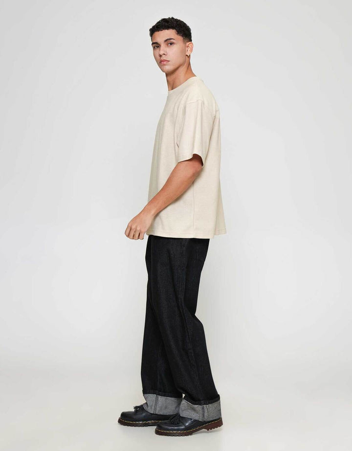 ZES Cut And Sew Textured Nicky Kaos Lengan Pendek Pria NICKY