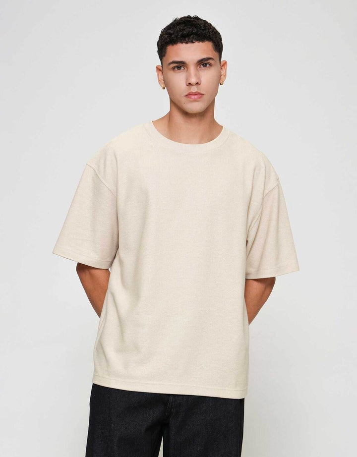 ZES Cut And Sew Textured Nicky Kaos Lengan Pendek Pria NICKY