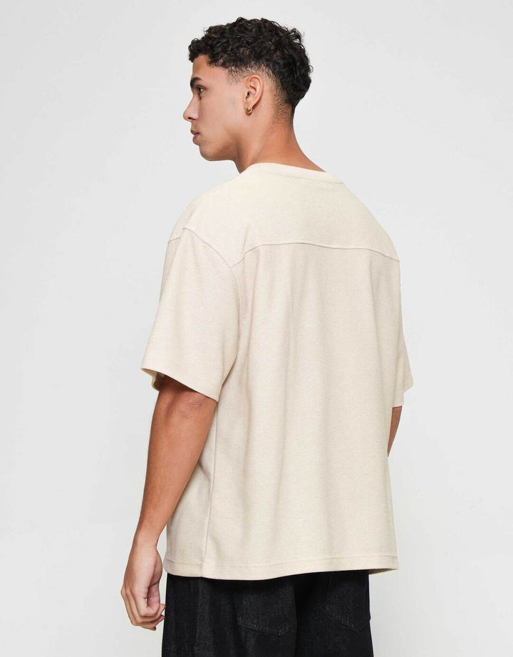 ZES Cut And Sew Textured Nicky Kaos Lengan Pendek Pria NICKY