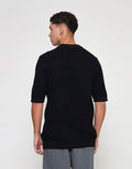 ZES Rib Knit Crew Neck Colin Kaos Lengan Pendek Pria COLIN