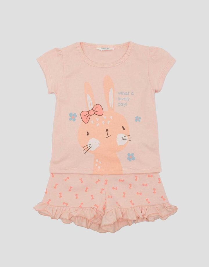 Little M Print Rabits Setelan Baju Anak Perempuan