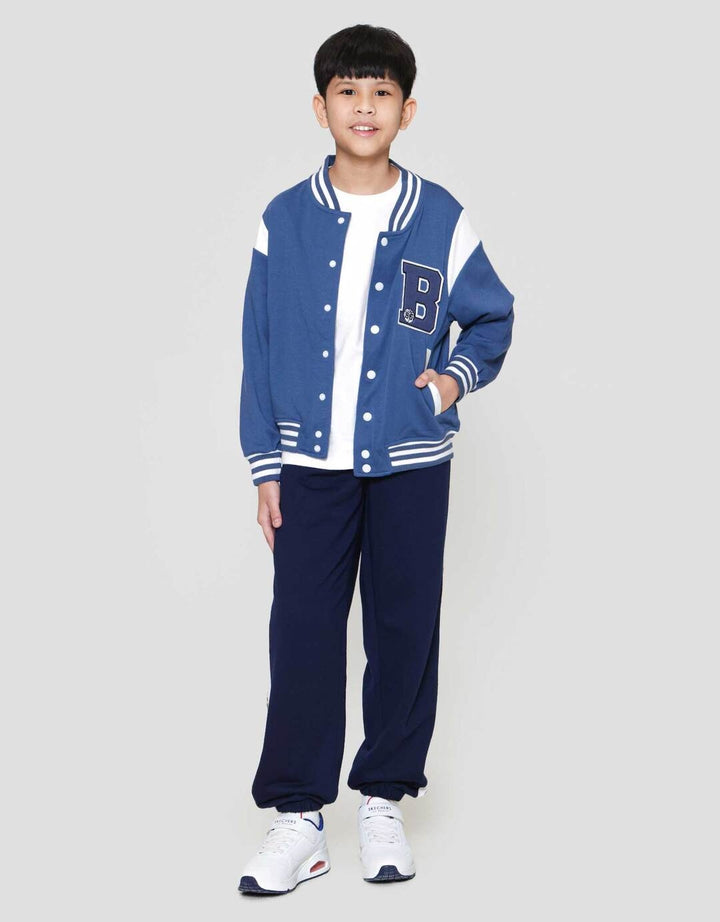 Nevada Knit Varsity Aplikasi Patch Jaket Anak Laki-laki