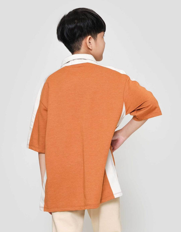 Nevada Half Zipper Polo Sweatshirt Lengan Pendek Anak Laki-laki