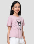 Character Kuromi Pita Print Kaos Anak Perempuan