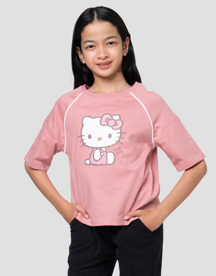 Character Hello Kitty Piping Kaos Anak Perempuan