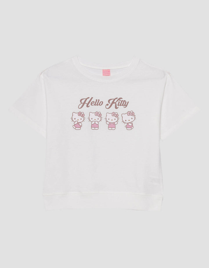 Character Hello Kitty Kerut Kaos Anak Perempuan