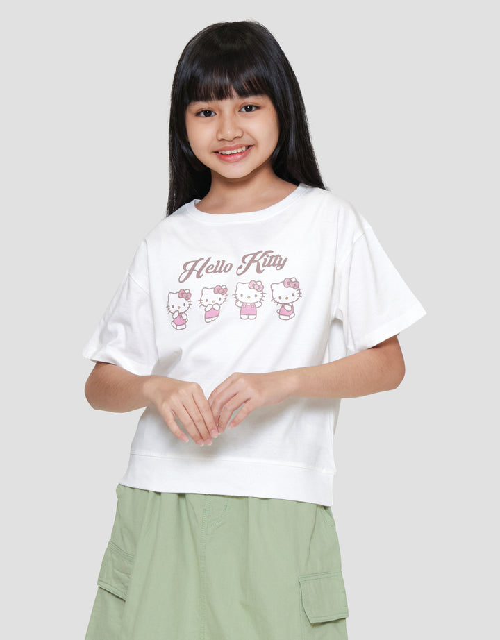 Character Hello Kitty Kerut Kaos Anak Perempuan