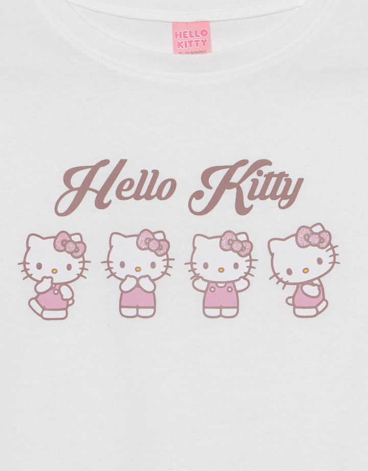 Character Hello Kitty Kerut Kaos Anak Perempuan