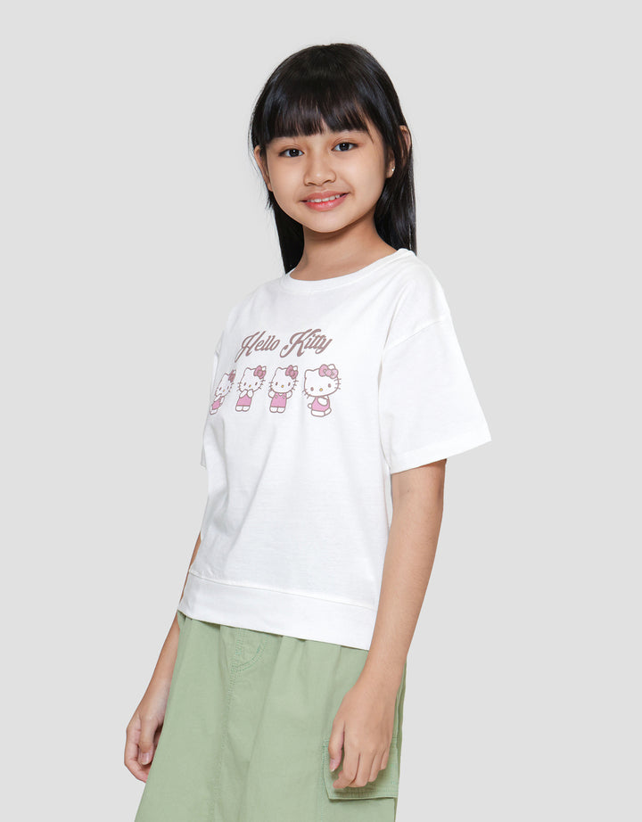 Character Hello Kitty Kerut Kaos Anak Perempuan