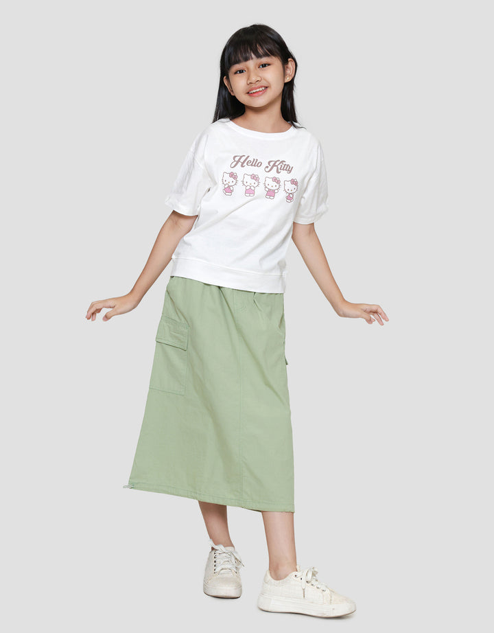 Character Hello Kitty Kerut Kaos Anak Perempuan