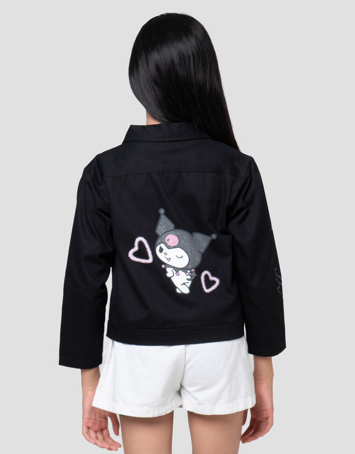 Character Kuromi Woven Twill Jaket Anak Perempuan
