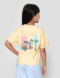 Character Print Minion Becak Kaos Anak Perempuan