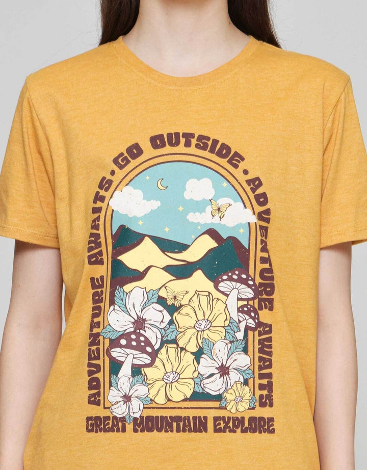 Nevada Comb Mountain Explore Kaos Lengan Pendek Wanita