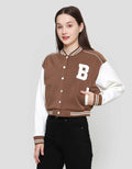 Nevada Boxy Fleece Varsity Jaket Wanita