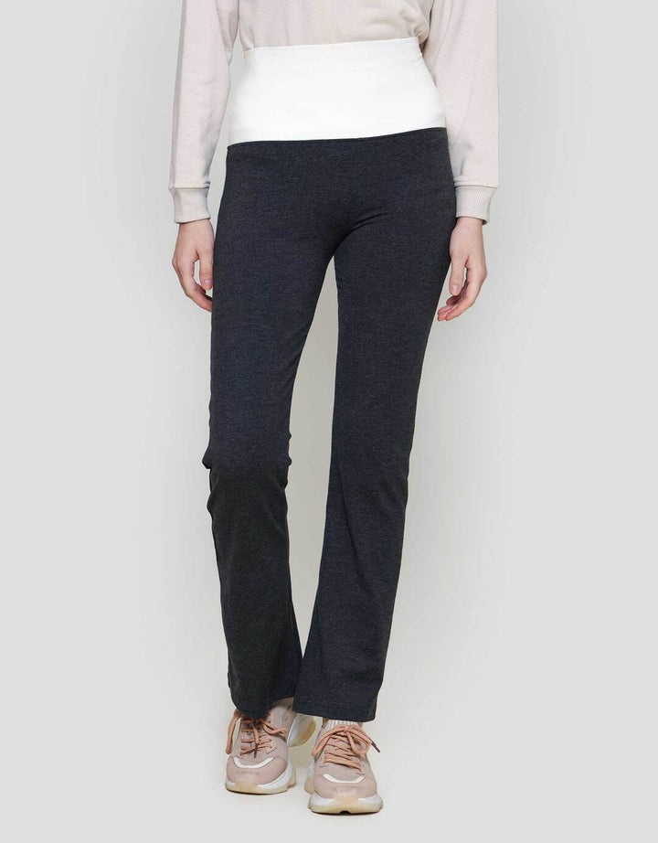 Nevada Rib Flared Pants W/ Folded Waist Celana Panjang Wanita