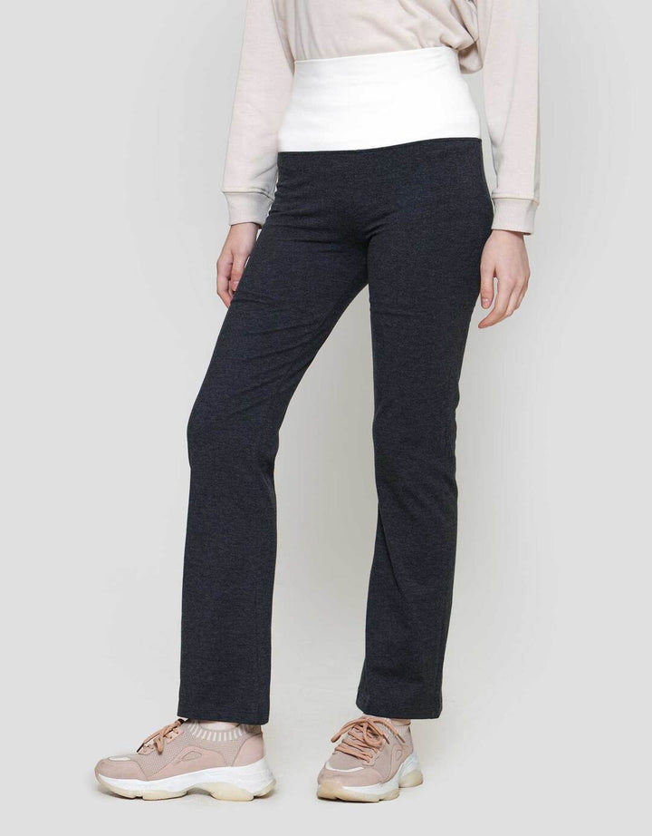 Nevada Rib Flared Pants W/ Folded Waist Celana Panjang Wanita