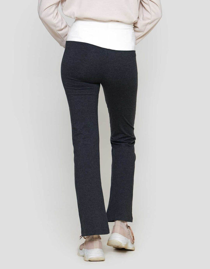 Nevada Rib Flared Pants W/ Folded Waist Celana Panjang Wanita