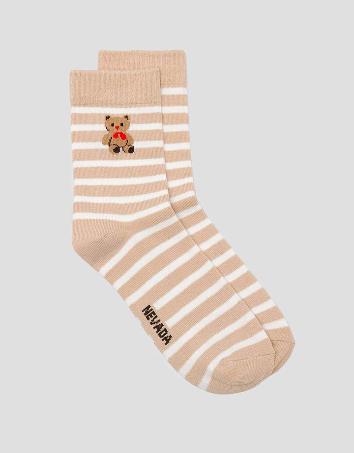 Nevada Quarter Stripe Bear Kaos Kaki Wanita