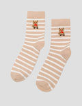 Nevada Quarter Stripe Bear Kaos Kaki Wanita