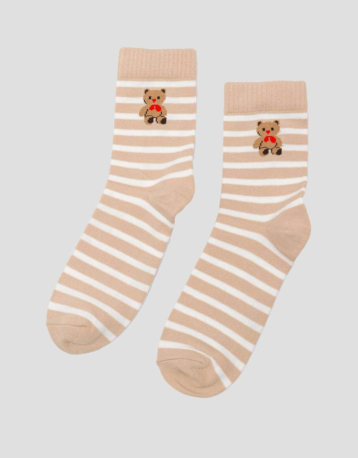Nevada Quarter Stripe Bear Kaos Kaki Wanita