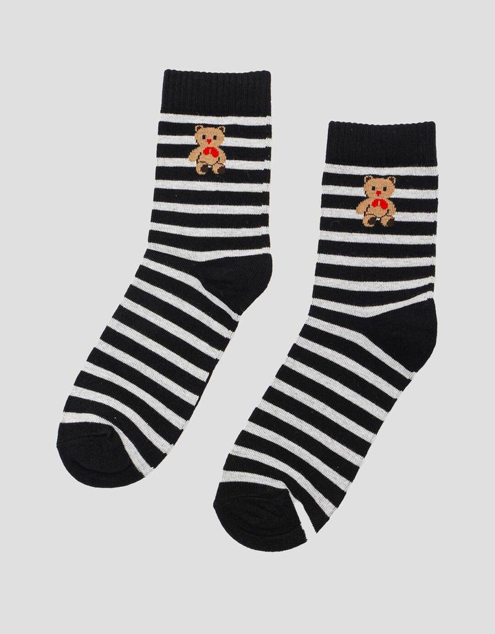 Nevada Quarter Stripe Bear Kaos Kaki Wanita