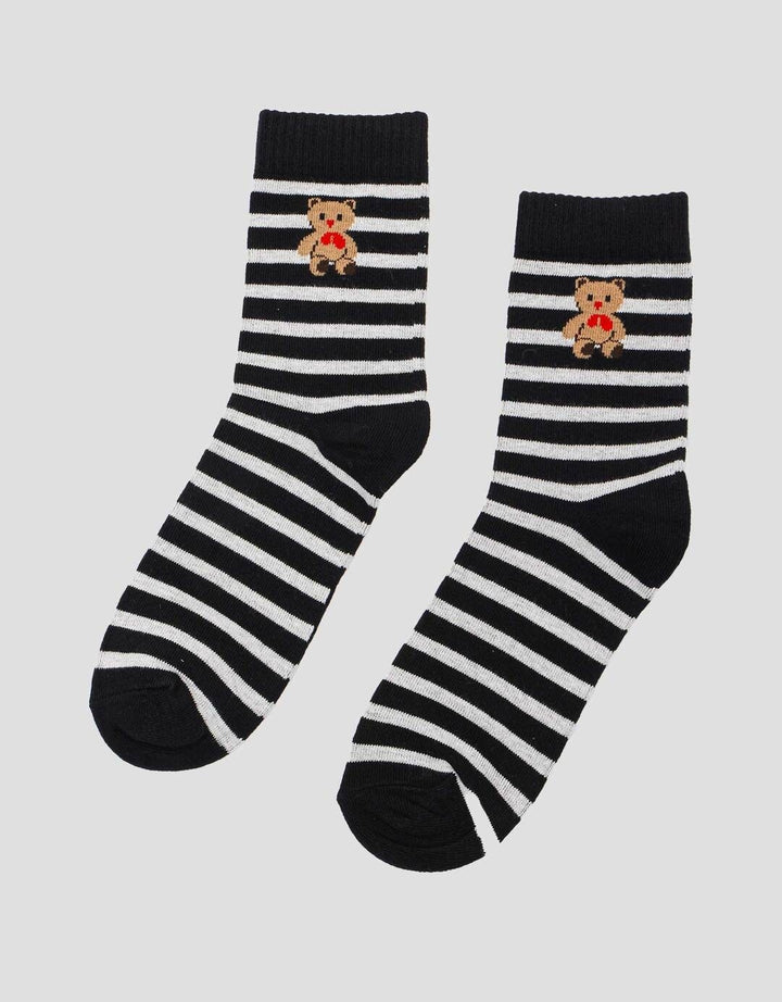 Nevada Quarter Stripe Bear Kaos Kaki Wanita