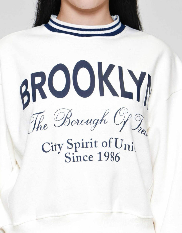 Nevada Crop Fleece Sweater Wanita