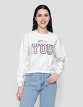 Nevada Crop Fleece Sweet Like You Sweater Wanita