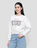 Nevada Crop Fleece Sweet Like You Sweater Wanita