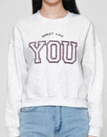 Nevada Crop Fleece Sweet Like You Sweater Wanita