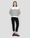 Nevada Raglan French Stripe Sweater Wanita