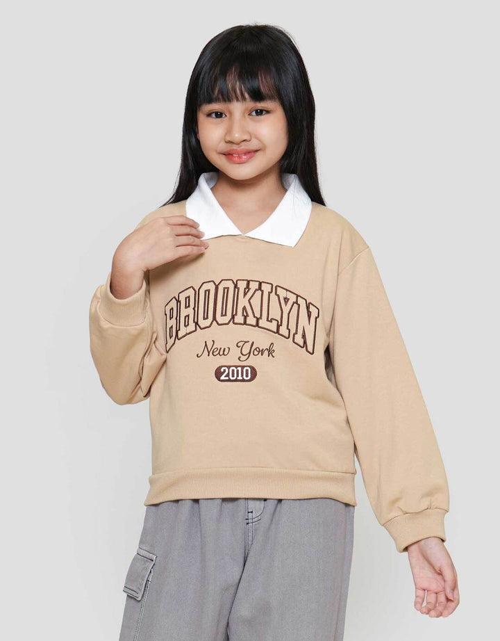 Nevada Kerah Bordir Dada Sweater Anak Perempuan