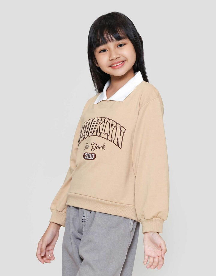 Nevada Kerah Bordir Dada Sweater Anak Perempuan
