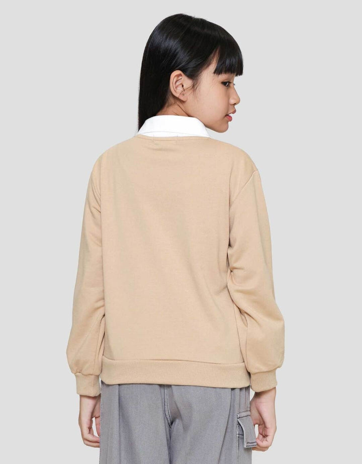 Nevada Kerah Bordir Dada Sweater Anak Perempuan