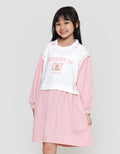 Nevada Fake 2 Pcs Academy Bear Midi Dress Anak Perempuan