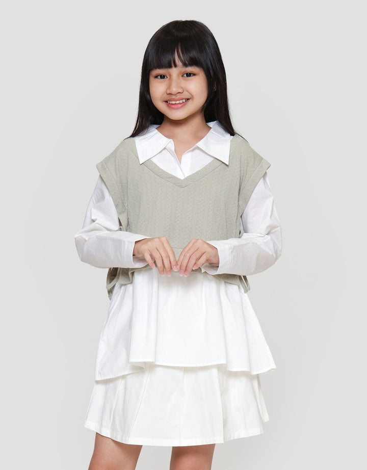 Nevada Texture Tali Kemeja Anak Perempuan