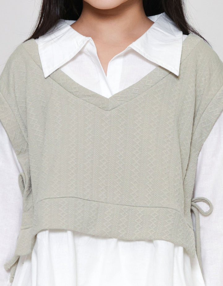 Nevada Texture Tali Kemeja Anak Perempuan