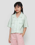 Nevada Boxy With Pocket Checkbred Print Kemeja Anak Perempuan