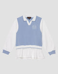 Nevada V Neck Vest With Embro Sweater Anak Perempuan