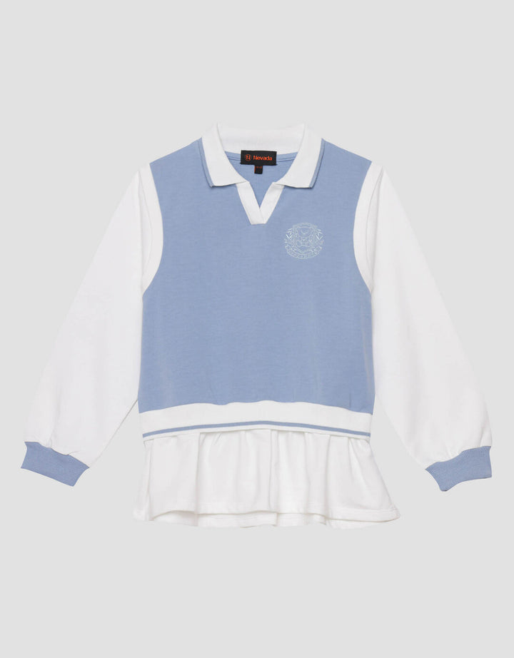 Nevada V Neck Vest With Embro Sweater Anak Perempuan