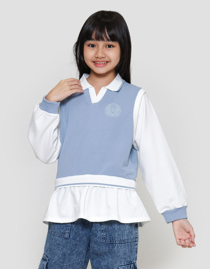 Nevada V Neck Vest With Embro Sweater Anak Perempuan