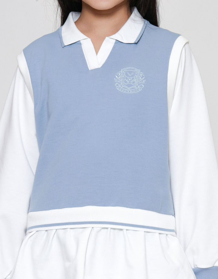 Nevada V Neck Vest With Embro Sweater Anak Perempuan