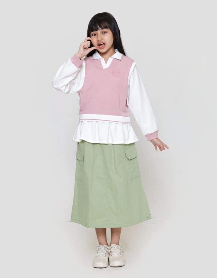 Nevada Vest With Embro Sweater Anak Perempuan