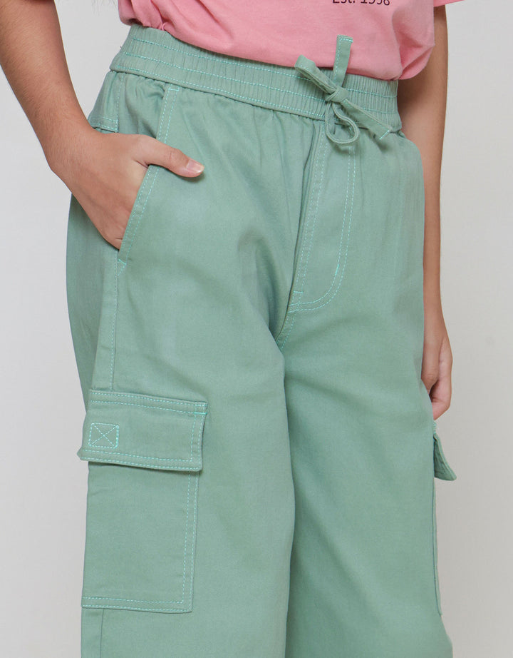 Nevada Cargo Pocket Tempel Paperbag Celana Panjang Anak Perempuan